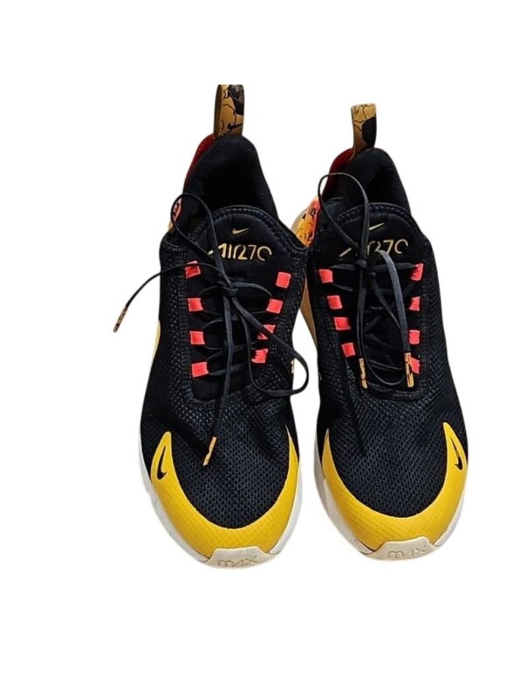 Nike air 270’s, floral print in colors of yellow, neon pink and black!